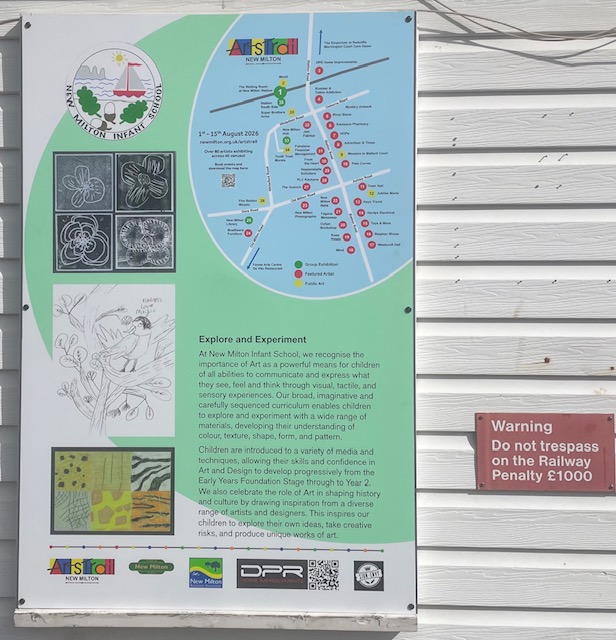 Photo of our school's contribution to the New Milton Arts Trail Photo from display at New Milton Railway Station